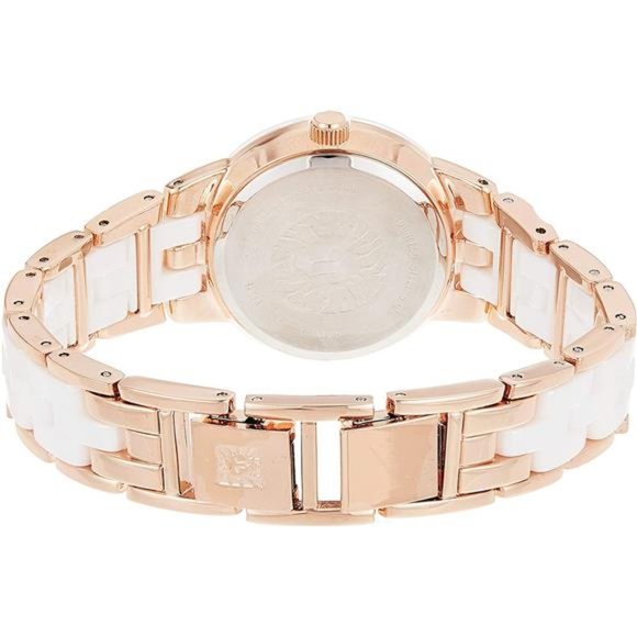 Anne Klein Women's Genuine Diamond Dial Ceramic Bracelet Watch - Picture 3 of 6